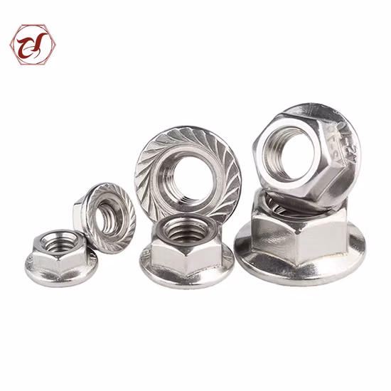 Stainless Steel Blue Zinc Plated DIN6923 Hex Serrated Flange Nuts