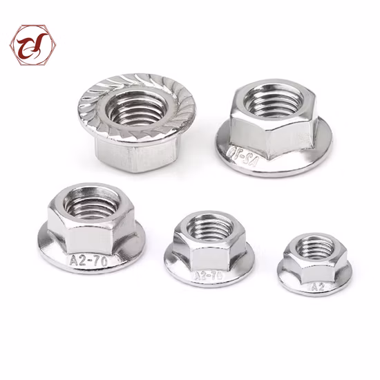 Stainless Steel Blue Zinc Plated DIN6923 Hex Serrated Flange Nuts