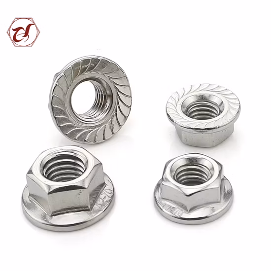Stainless Steel Blue Zinc Plated DIN6923 Hex Serrated Flange Nuts