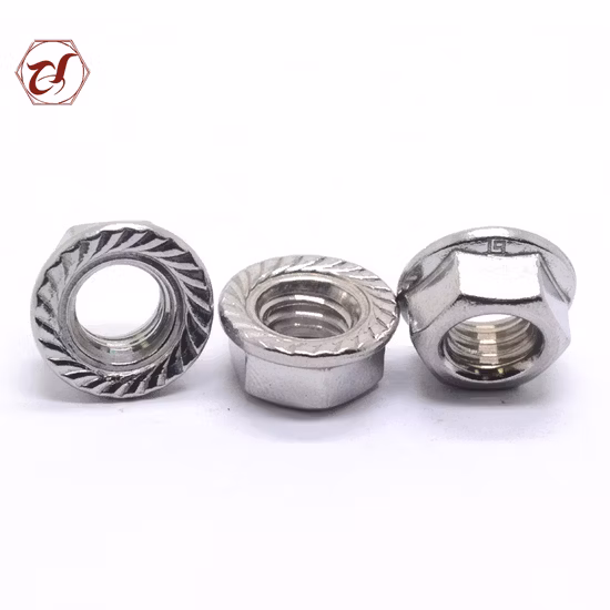 Stainless Steel Blue Zinc Plated DIN6923 Hex Serrated Flange Nuts