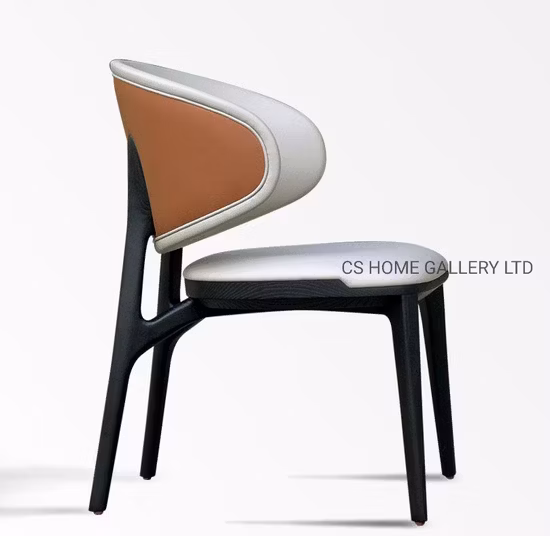 Silla de comedor de cuero de PVC para interiores, muebles de madera de estilo nórdico para el hogar, restaurante de lujo a la moda, silla de comedor para Hotel y restaurante